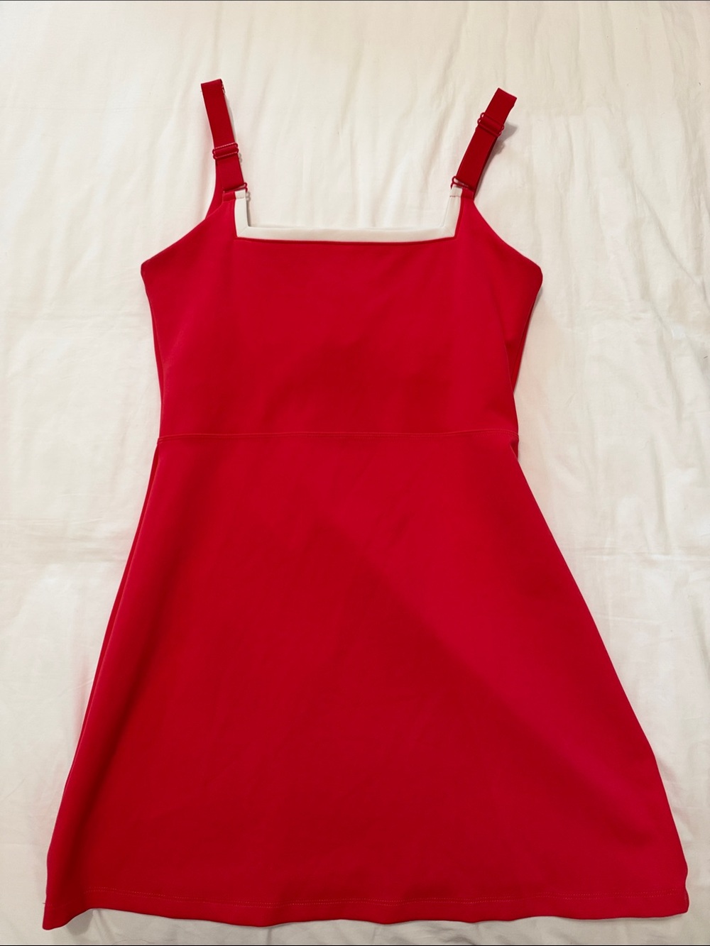 Goldie Bright Golf Red Mini Dress with Cream Trim